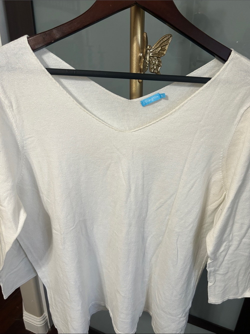 J.McLaughlin Cream V-Neck Sweater